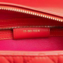Pre Owned Dior Lady Dior Medium Red Lambskin Cannage Bag