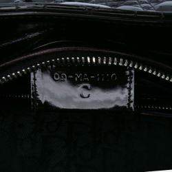 Pre Owned Dior Purple Large Patent Cannage Lady Dior