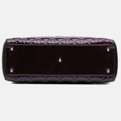 Pre Owned Dior Purple Large Patent Cannage Lady Dior