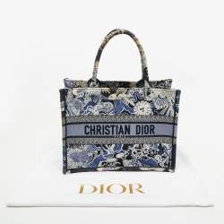 Pre Owned Dior Navy Blue Embroidered Canvas Zodiac Fantastico Book Tote