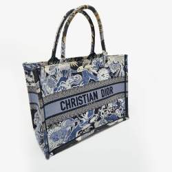 Pre Owned Dior Navy Blue Embroidered Canvas Zodiac Fantastico Book Tote