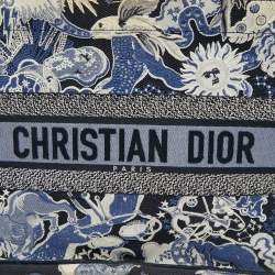 Pre Owned Dior Navy Blue Embroidered Canvas Zodiac Fantastico Book Tote
