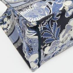 Pre Owned Dior Navy Blue Embroidered Canvas Zodiac Fantastico Book Tote