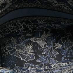Pre Owned Dior Navy Blue Embroidered Canvas Zodiac Fantastico Book Tote