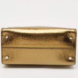 Pre Owned Dior Tricolor Crinkled Leather Medium Diorever Top Handle Bag