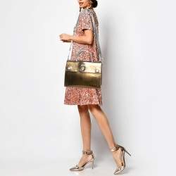 Pre Owned Dior Tricolor Crinkled Leather Medium Diorever Top Handle Bag