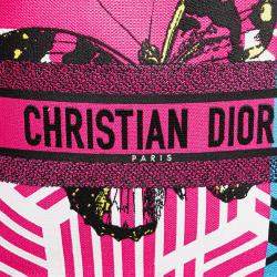 Dior Multicolor Medium Embroidered Canvas Butterfly D Jungle Pop Book Tote