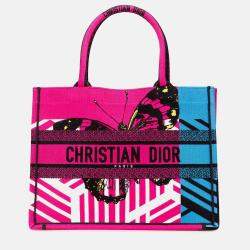 Dior Multicolor Medium Embroidered Canvas Butterfly D Jungle Pop Book Tote