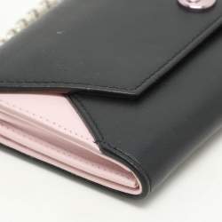 Pre Owned Dior Black/Pink Leather Addict Rendez-Vous Clutch Bag