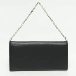 Pre Owned Dior Black/Pink Leather Addict Rendez-Vous Clutch Bag