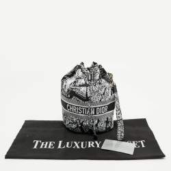 Pre Owned Dior Black/White Plan De Paris Nylon Diortravel Pouch