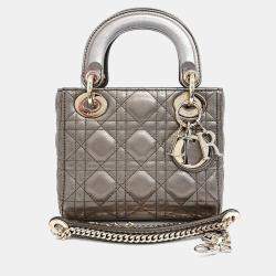 Pre Owned Dior Metallic Leather Lady Mini Bag 