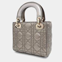 Pre Owned Dior Metallic Leather Lady Mini Bag 