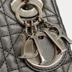 Pre Owned Dior Metallic Leather Lady Mini Bag 