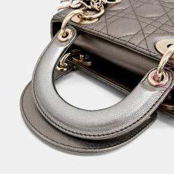 Pre Owned Dior Metallic Leather Lady Mini Bag 