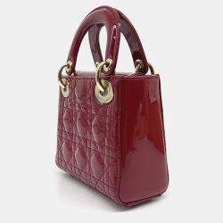 Pre Owned Dior Red Patent Leather Lady Mini Bag