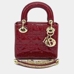 Pre Owned Dior Red Patent Leather Lady Mini Bag