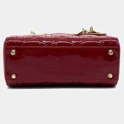 Pre Owned Dior Red Patent Leather Lady Mini Bag