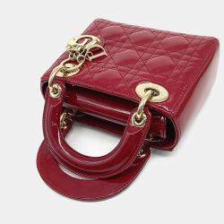 Pre Owned Dior Red Patent Leather Lady Mini Bag