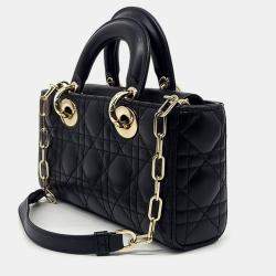 Pre Owned حقيبة ديور "ليدي دي جوي" جلد أسود صغيرة