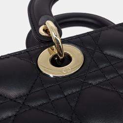 Pre Owned حقيبة ديور "ليدي دي جوي" جلد أسود صغيرة