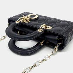 Pre Owned حقيبة ديور "ليدي دي جوي" جلد أسود صغيرة
