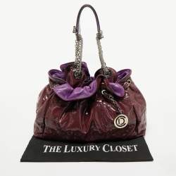 مملوكة مسبقًا Dior Purple Cannage Patent Leather Le Trente Hobo
