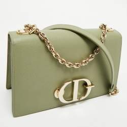 Pre Owned Dior Light Green Leather Montaigne 30 Chain Shoulder Bag