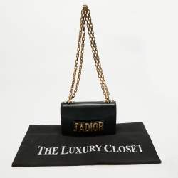 Pre Owned Dior Black Leather Mini J'Adior Chain Flap Bag
