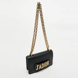 Pre Owned Dior Black Leather Mini J'Adior Chain Flap Bag