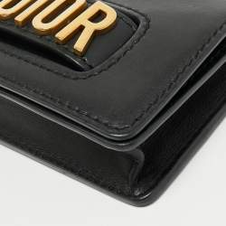 Pre Owned Dior Black Leather Mini J'Adior Chain Flap Bag
