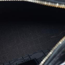 Pre Owned Dior Black Cannage Patent Leather Medium Lady Dior Tote