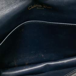Pre Owned Dior Navy Blue Cannage Patent Leather Lady Dior Chain Clutch