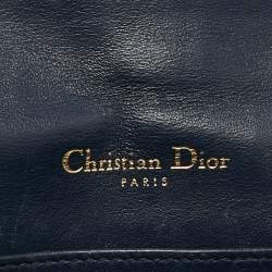 Pre Owned Dior Navy Blue Cannage Patent Leather Lady Dior Chain Clutch