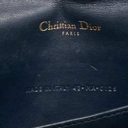 Pre Owned Dior Navy Blue Cannage Patent Leather Lady Dior Chain Clutch