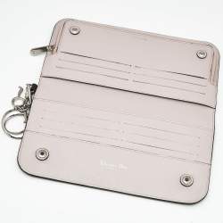 Pre Owned Dior Black Leather Diorissimo Voyageur Zip Around Wallet