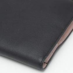 Pre Owned Dior Black Leather Diorissimo Voyageur Zip Around Wallet