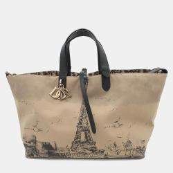 Pre Owned Dior Jules Oblique Tote Bag Beigem2820Ozbp Nylon Leather Size Large