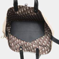 Pre Owned Dior Jules Oblique Tote Bag Beigem2820Ozbp Nylon Leather Size Large