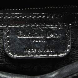 Pre Owned Dior Black Cannage Patent Leather Large Lady Dior Tote