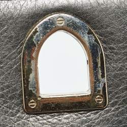 Pre Owned Dior Metallic Grey Leather Medium Diorama Flap Bag