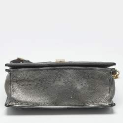 Pre Owned Dior Metallic Grey Leather Medium Diorama Flap Bag