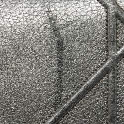 Pre Owned Dior Metallic Grey Leather Medium Diorama Flap Bag
