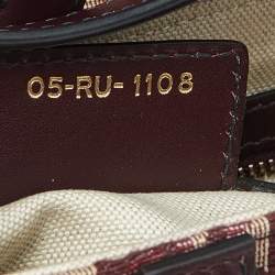 Pre Owned Dior Burgundy Oblique Canvas and Leather Saddle Bag