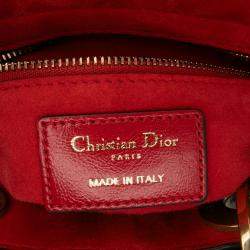 Pre Owned Dior Red Small Calfskin Cannage My ABCDior Lady Dior