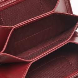 Pre Owned Dior Red Cannage Patent Leather Lady Dior 5 Gusset Card Holder