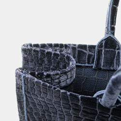 Pre Owned Dior Navy Blue Large Velvet Embossed Book Tote