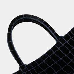 Pre Owned Dior Navy Blue Large Velvet Embossed Book Tote