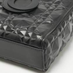 Pre Owned Dior Black Diamond Cannage Leather Medium Lady D-Joy Tote