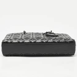 Pre Owned Dior Black Diamond Cannage Leather Medium Lady D-Joy Tote